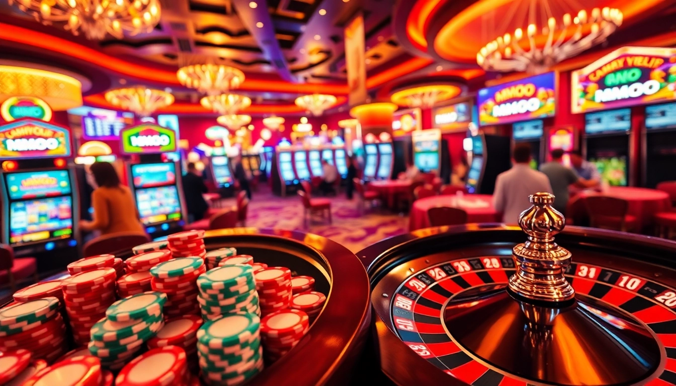 High-energy casino scene with poker action featuring MMOO!